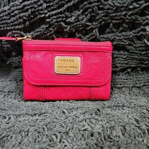 Fossil Long Live Vintage Emory Raspberry Multfunctional Leather Wallet